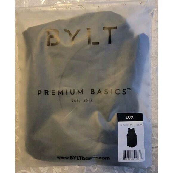 NWT BYLT Lux men 2XL Tank Muscle Tee Shirt Sleeveless Drop Cut Gym Run - Picture 2 of 3